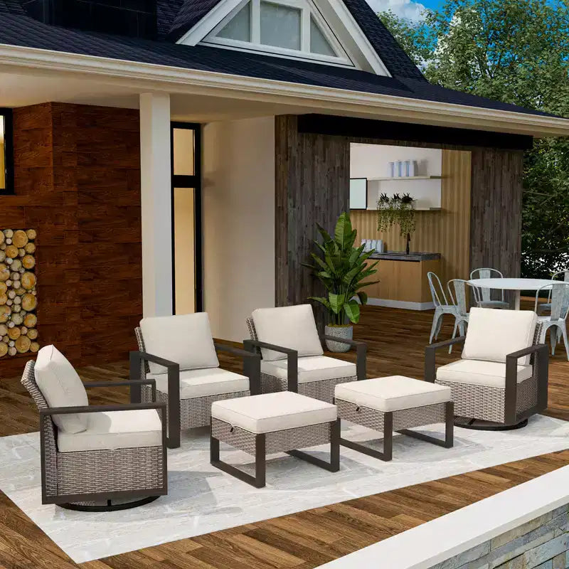 UPTIOT 6-Piece Outdoor Patio Conversation Set