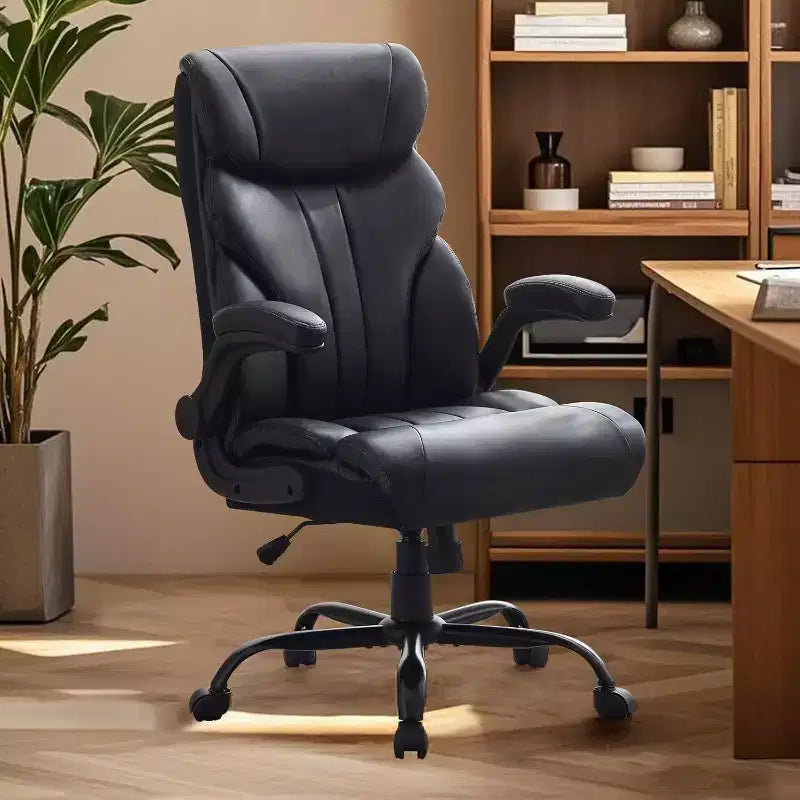 Fauteuil de bureau ergonomique pour la maison, chaise de direction à dossier haut, repose-pieds rétractable et siège large, chaise d'ordinateur pivotante robuste