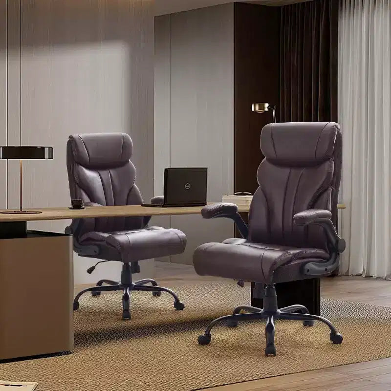 Fauteuil de bureau ergonomique pour la maison, chaise de direction à dossier haut, repose-pieds rétractable et siège large, chaise d'ordinateur pivotante robuste