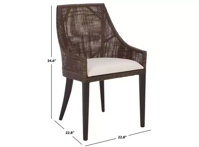 Maro Arm Chair - ACH4905 - Dark Brown/Ivory - Safavieh
