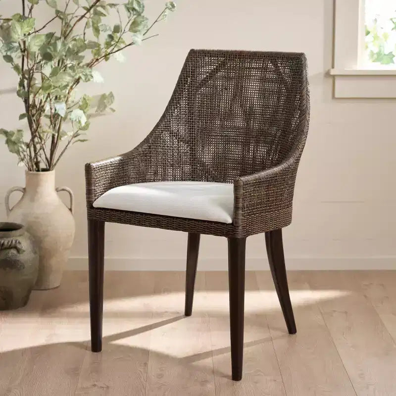 Maro Arm Chair - ACH4905 - Dark Brown/Ivory - Safavieh