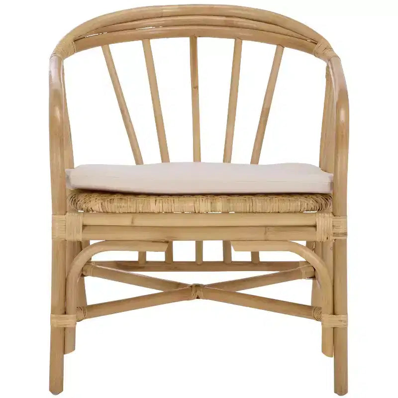 Billie Rattan Dining Chair - SEA8041 - Natural/Cream - Safavieh
