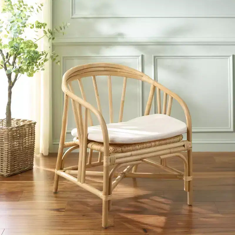 Billie Rattan Dining Chair - SEA8041 - Natural/Cream - Safavieh