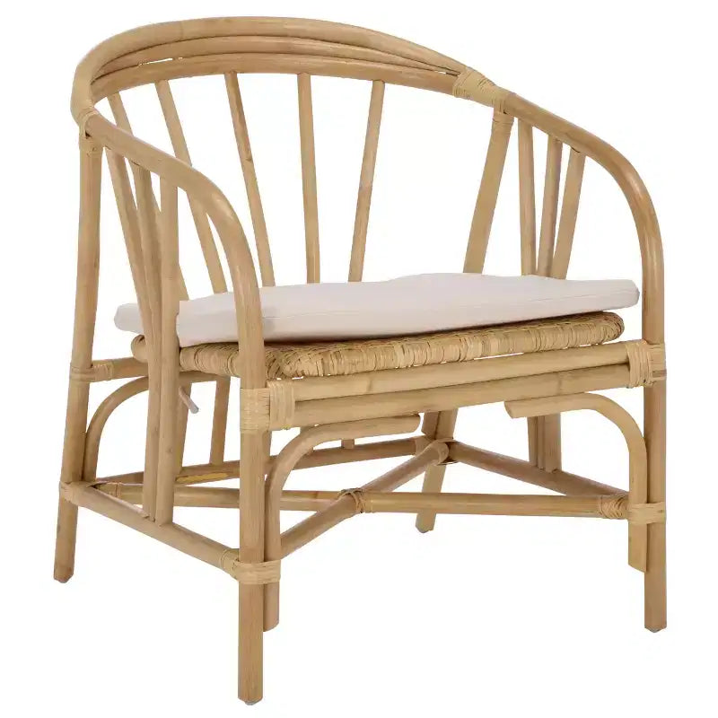 Billie Rattan Dining Chair - SEA8041 - Natural/Cream - Safavieh