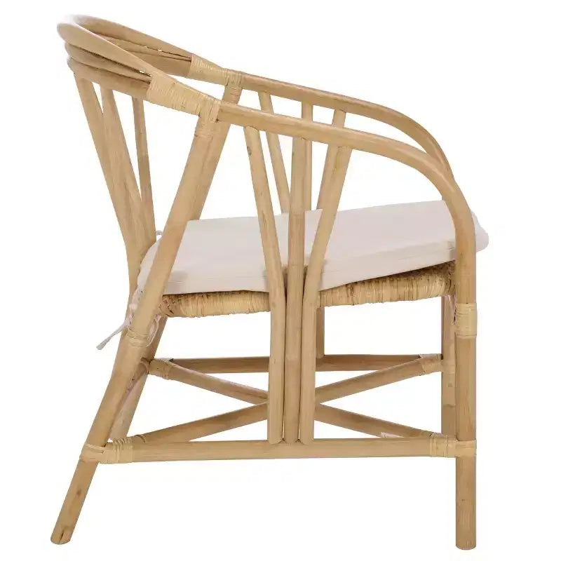 Billie Rattan Dining Chair - SEA8041 - Natural/Cream - Safavieh