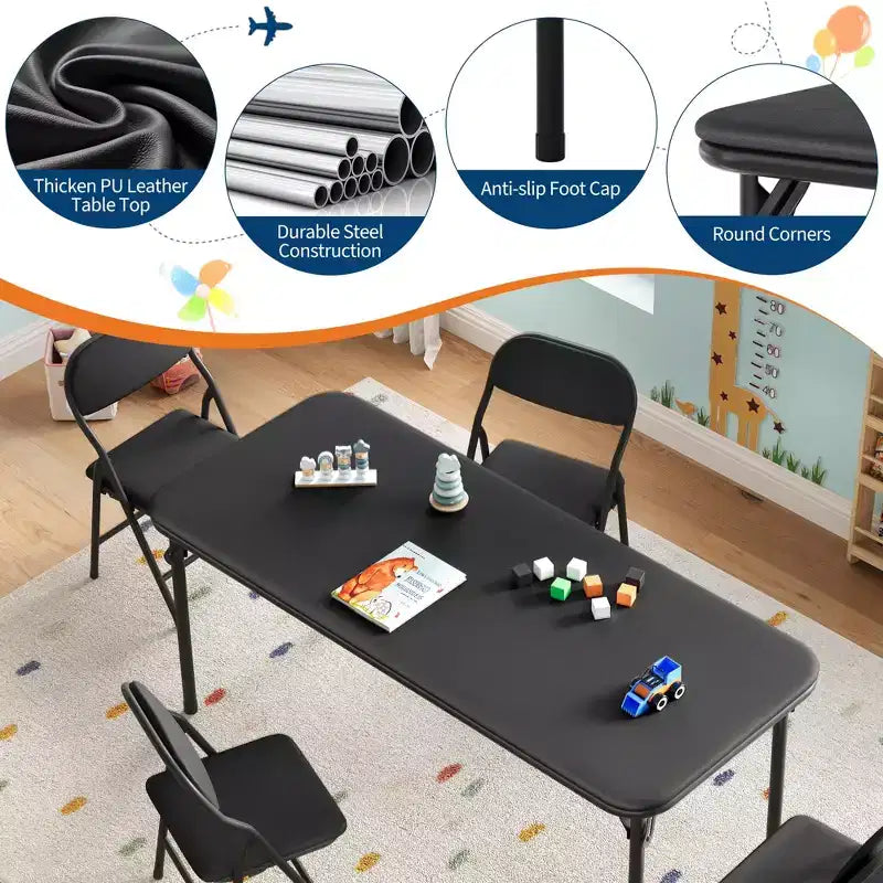 Table pliante pour enfants pour activités, petite table de jeu pour l'apprentissage et les loisirs créatifs en salle de jeux, en classe