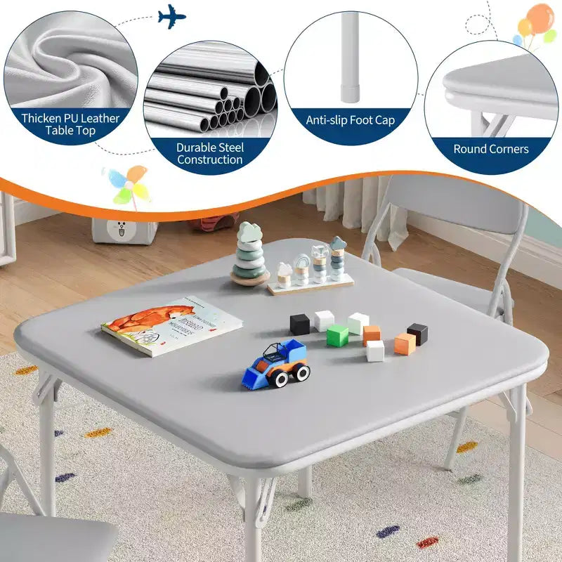 Table pliante pour enfants pour activités, petite table de jeu pour l'apprentissage et les loisirs créatifs en salle de jeux, en classe