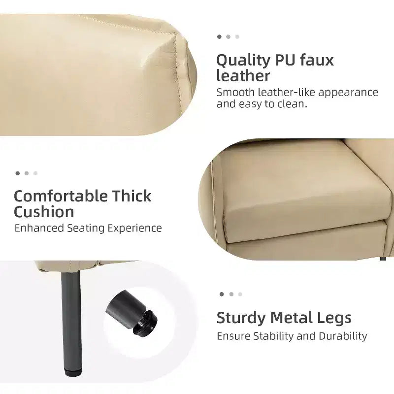 Georges Modern Vegan Leather Armchair with Unique Arms Set of 2|ARTFUL LIVING DESIGNS
