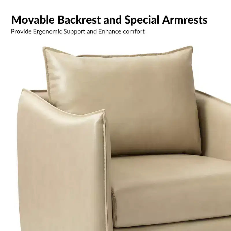 Georges Modern Vegan Leather Armchair with Unique Arms Set of 2|ARTFUL LIVING DESIGNS