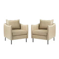 Georges Modern Vegan Leather Armchair with Unique Arms Set of 2|ARTFUL LIVING DESIGNS