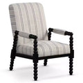 Costway Accent Chair Upholstered Armchair w/ Rubber Wood Frame Ergonomic Backrest