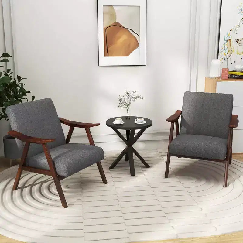 Costway Modern Accent Chair Leathaire Leisure Armchair w/ Rubber Wood Frame & Felt Pads