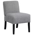 Costway Armless Accent Chair w/ Rubber Wood Legs Modern Vanity Chair for Bedroom