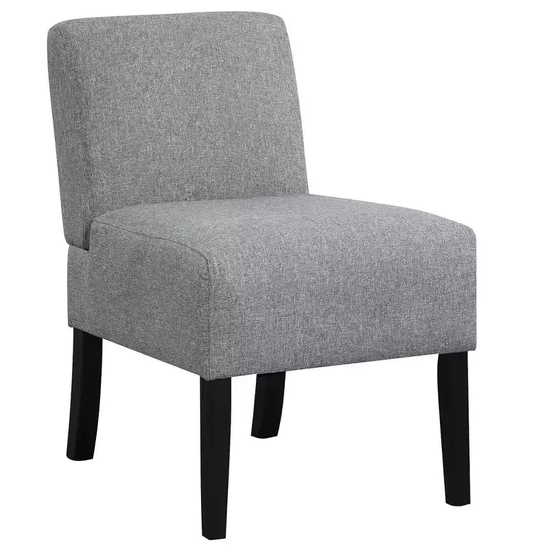 Costway Armless Accent Chair w/ Rubber Wood Legs Modern Vanity Chair for Bedroom