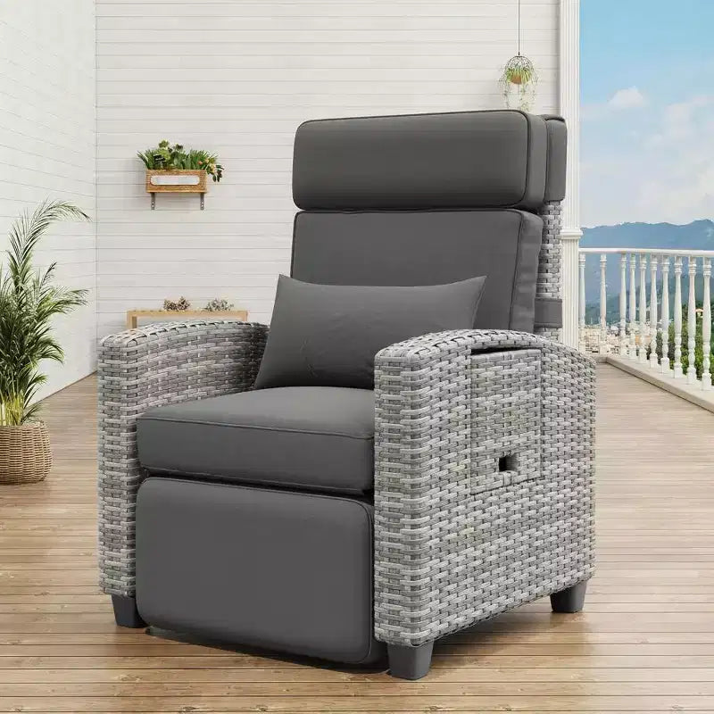 GustoWave Reclining Patio Chair with Independent Backrest & Footrest Adjustment, 150 Lockable Comfort, Easy Armrest Control, Outdoor Lounge