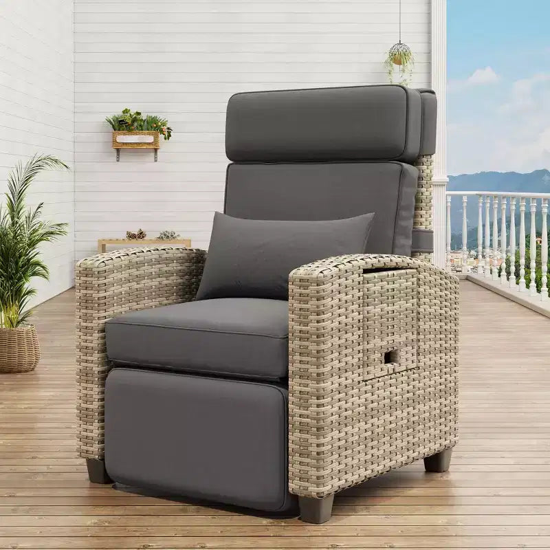 GustoWave Reclining Patio Chair with Independent Backrest & Footrest Adjustment, 150 Lockable Comfort, Easy Armrest Control, Outdoor Lounge