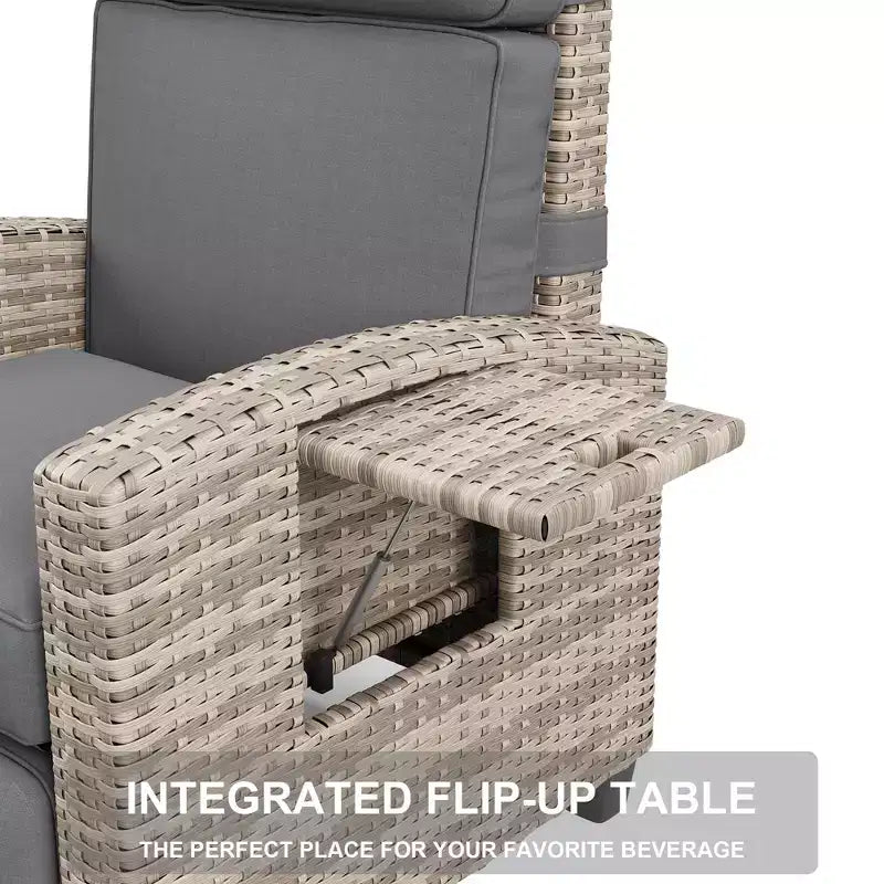 GustoWave Reclining Patio Chair with Independent Backrest & Footrest Adjustment, 150 Lockable Comfort, Easy Armrest Control, Outdoor Lounge
