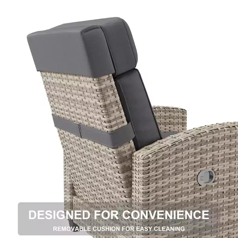 GustoWave Reclining Patio Chair with Independent Backrest & Footrest Adjustment, 150 Lockable Comfort, Easy Armrest Control, Outdoor Lounge
