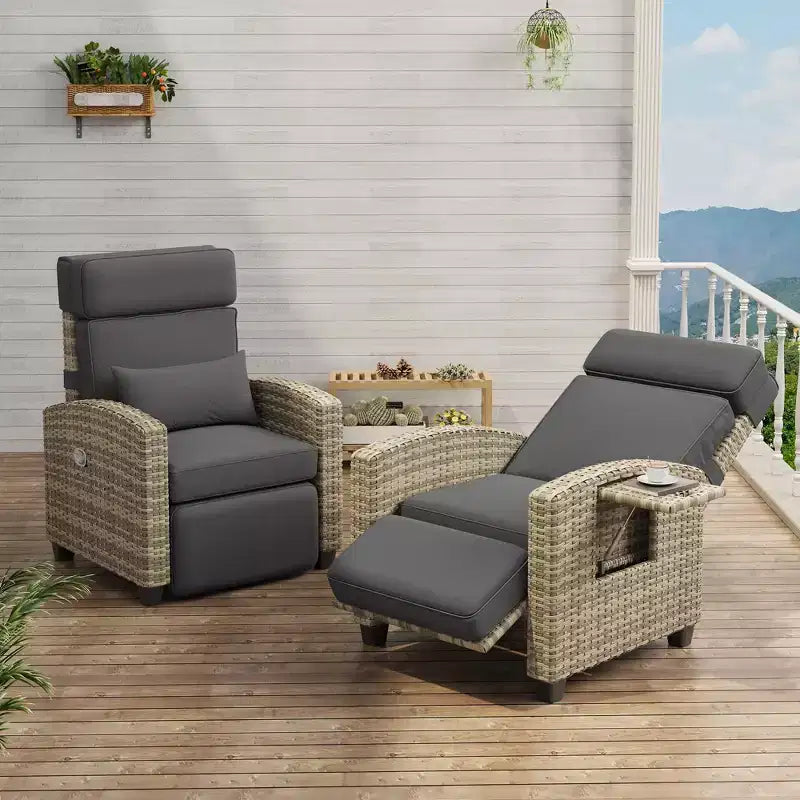 GustoWave Reclining Patio Chair with Independent Backrest & Footrest Adjustment, 150 Lockable Comfort, Easy Armrest Control, Outdoor Lounge