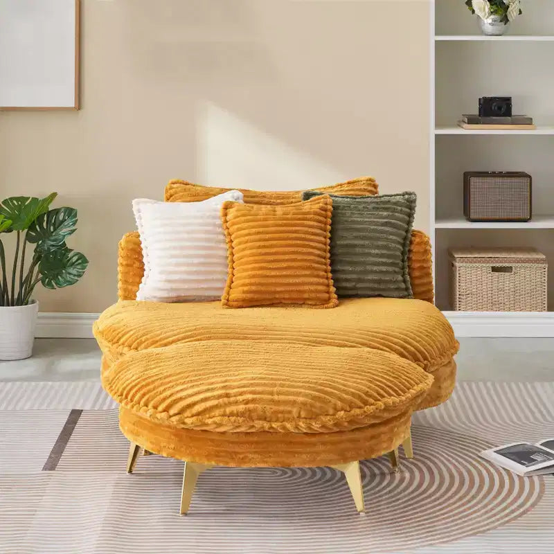 Fauteuil d'appoint moderne avec ottoman, canapé simple surdimensionné rembourré, fauteuil de salon profond avec repose-pieds pour chambre, salon, bureau