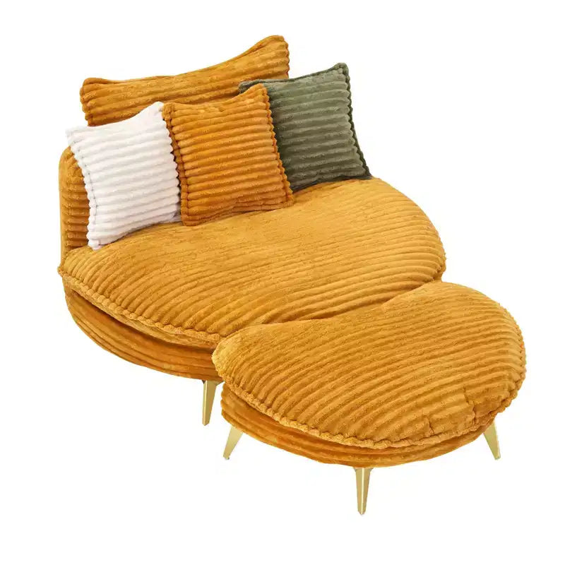 Fauteuil d'appoint moderne avec ottoman, canapé simple surdimensionné rembourré, fauteuil de salon profond avec repose-pieds pour chambre, salon, bureau