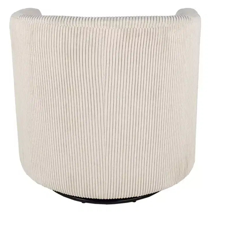 TUYOHW Upholstered Swivel Chair,Soft Accent Chair with Corduroy Upholstery,U-Shaped Backrest,Lounge Chair for Living Room,Bedroom,Small Spaces