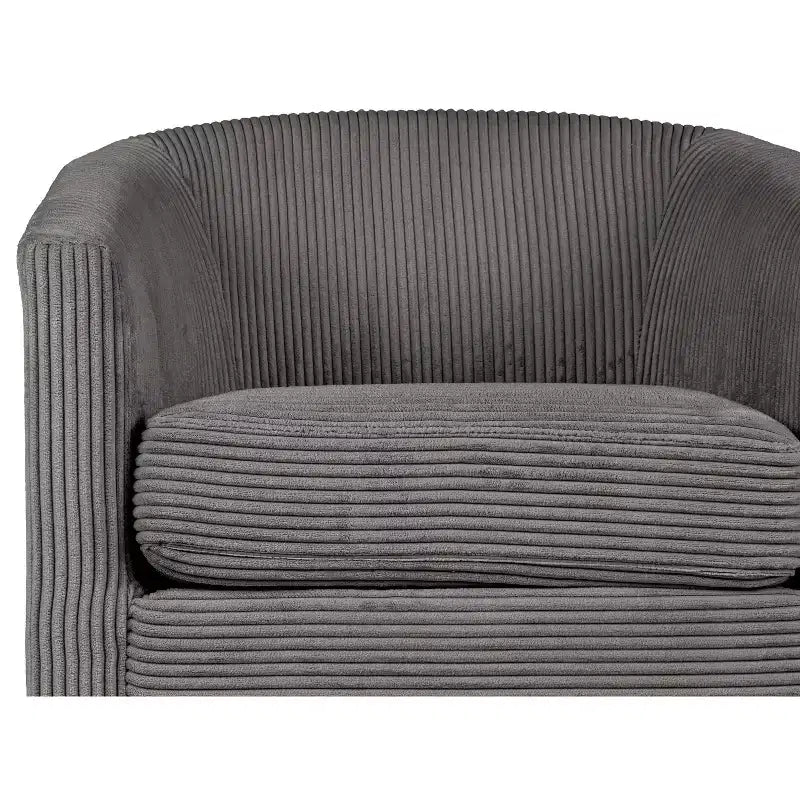 TUYOHW Upholstered Swivel Chair,Soft Accent Chair with Corduroy Upholstery,U-Shaped Backrest,Lounge Chair for Living Room,Bedroom,Small Spaces