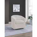 TUYOHW Upholstered Swivel Chair,Soft Accent Chair with Corduroy Upholstery,U-Shaped Backrest,Lounge Chair for Living Room,Bedroom,Small Spaces