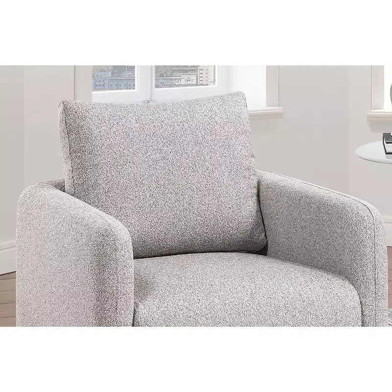 TUYOHW Swivel Accent Chair,Sofa Armchair with Back Pillow,Boucl Upholstery,Modern Low-Profile Lounge Chair for Living Room,Reading Nook,Bedroom