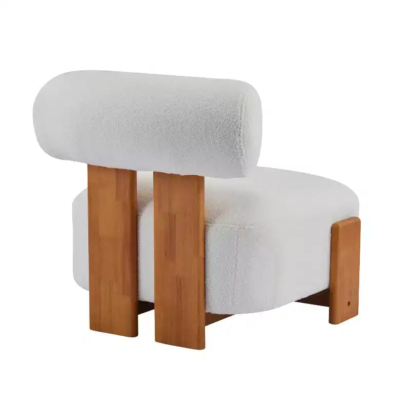 TUYOHW 27.25 Modern Accent Chair,Soft Upholstered Reading Chair with Rolled Backrest,Solid Wood Frame,Boucle Lounge Chair for Living Room,Office