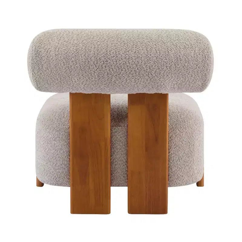 TUYOHW 27.25 Modern Accent Chair,Soft Upholstered Reading Chair with Rolled Backrest,Solid Wood Frame,Boucle Lounge Chair for Living Room,Office
