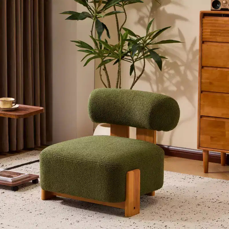 TUYOHW 27.25 Modern Accent Chair,Soft Upholstered Reading Chair with Rolled Backrest,Solid Wood Frame,Boucle Lounge Chair for Living Room,Office