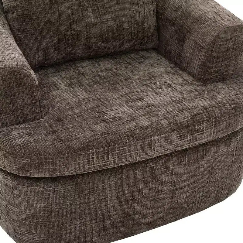 TUYOHW Lounge Chair,Swivel Barrel Sofa Chair with Dual-Layer Cushion,250lbs Capacity,36.6 Round Chenille Accent Chair for Living Room,Office