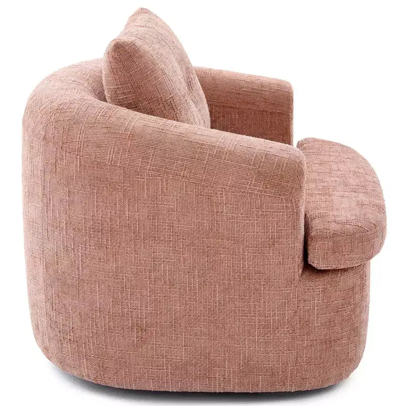 TUYOHW Lounge Chair,Swivel Barrel Sofa Chair with Dual-Layer Cushion,250lbs Capacity,36.6 Round Chenille Accent Chair for Living Room,Office