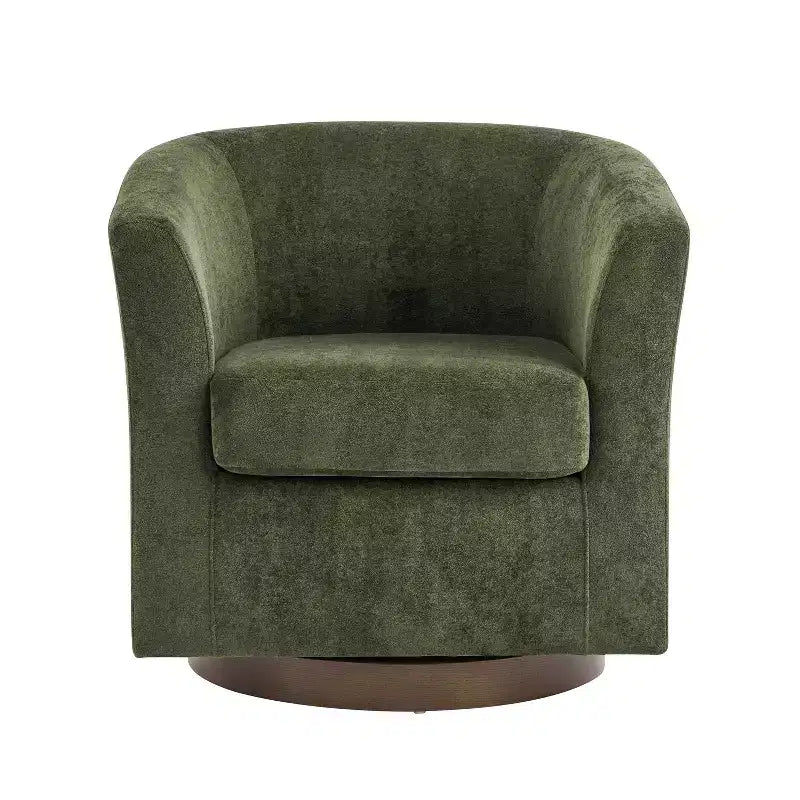 Christopher Knight Home Harlow Modern Wooden 360 Swivel Velvet Upholstered Accent Chair