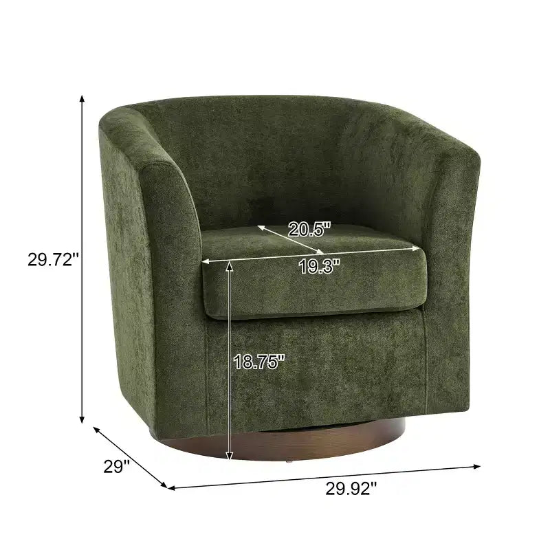 Christopher Knight Home Harlow Modern Wooden 360 Swivel Velvet Upholstered Accent Chair