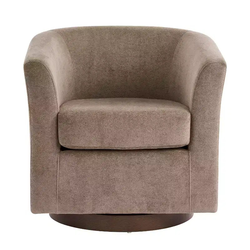 Christopher Knight Home Harlow Modern Wooden 360 Swivel Velvet Upholstered Accent Chair