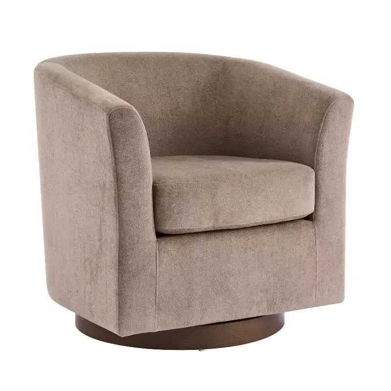 Christopher Knight Home Harlow Modern Wooden 360 Swivel Velvet Upholstered Accent Chair