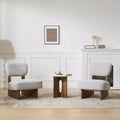 MAYEERTY Set of 2 Modern Lounge Chair, Polyester Upholstery Walnut Base, Living Room Office, Multi-Color