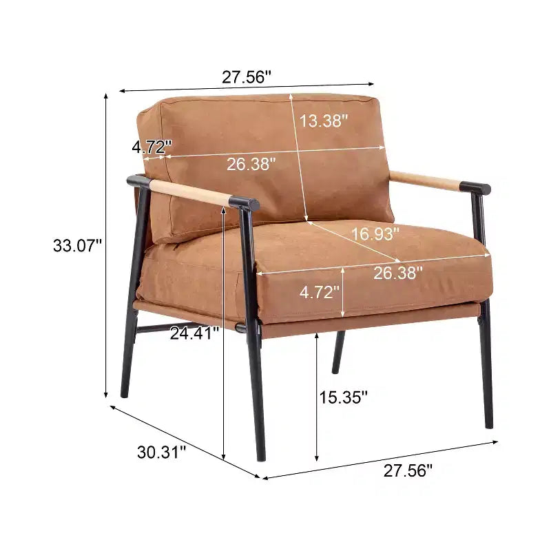 MAYEERTY 27.56 Modern Accent Chair, Plush Cushions Metal Frame, Living Room Office, Multi-Color