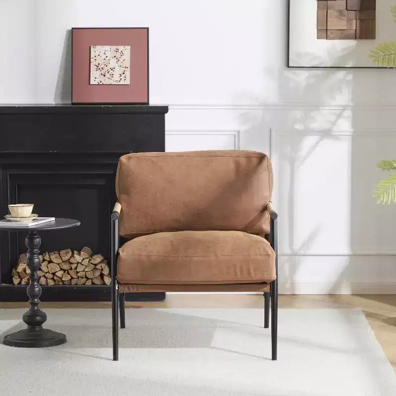 MAYEERTY 27.56 Modern Accent Chair, Plush Cushions Metal Frame, Living Room Office, Multi-Color