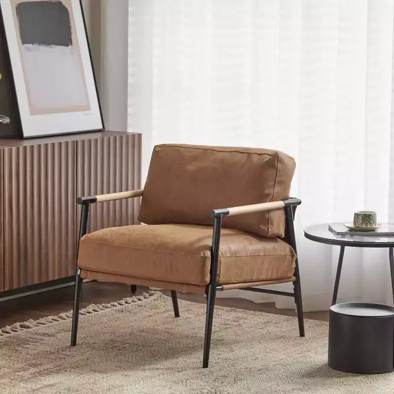 MAYEERTY 27.56 Modern Accent Chair, Plush Cushions Metal Frame, Living Room Office, Multi-Color