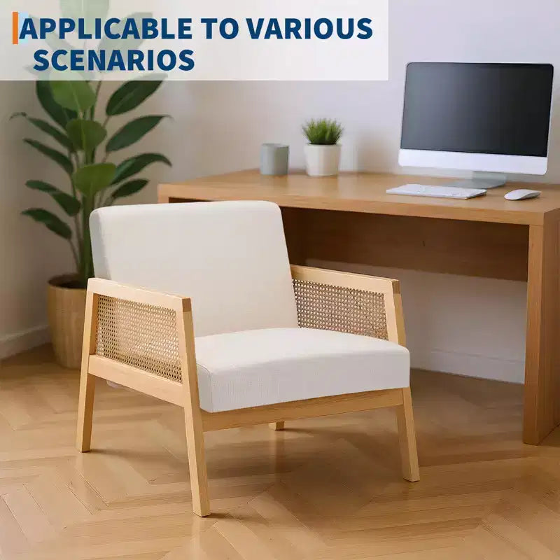 COZONY Lot de 2 fauteuils d'appoint rembourrés, fauteuils de salon modernes avec pieds en bois pour salon et terrasse