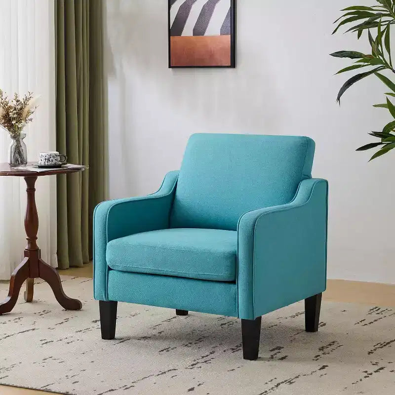 VINGLI Accent Chairs for Living Room Chairs Mid Century Modern Chair Sofa Chair Upholstered Arm Chair with Scooped Arm for Bedroom, Apartment