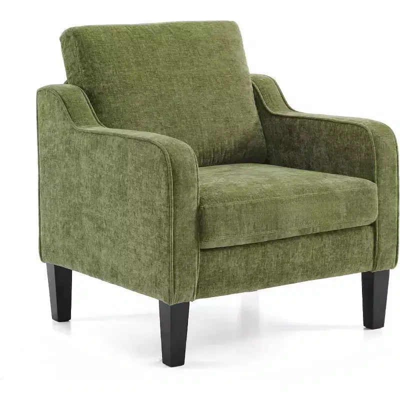 Fauteuil d'appoint pour salon, fauteuil de lecture, fauteuil de style scandinave, fauteuil en tissu chenille doux, fauteuil confortable