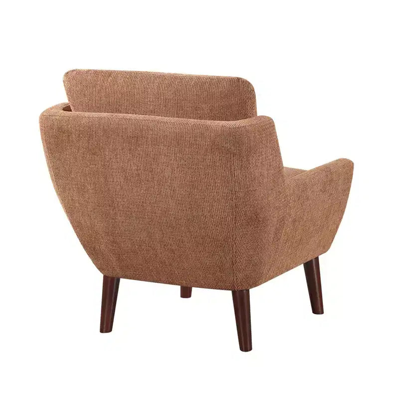 Fauteuil d'appoint TUYOHW, fauteuil de salon avec revêtement en chenille, coussin réversible, pieds en bois massif, fauteuil de canapé pour salon, chambre, bureau