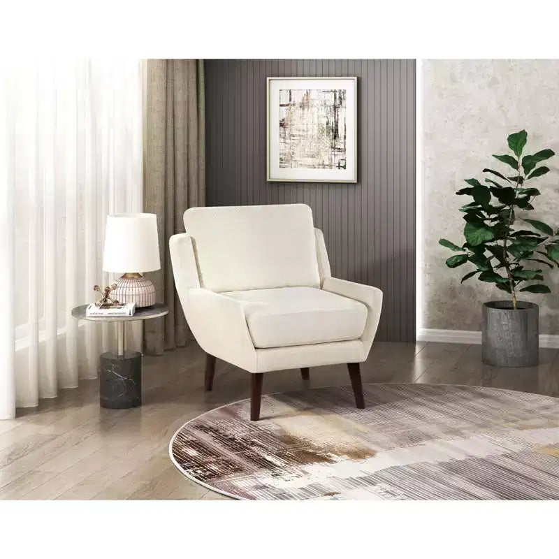 Fauteuil d'appoint TUYOHW, fauteuil de salon avec revêtement en chenille, coussin réversible, pieds en bois massif, fauteuil de canapé pour salon, chambre, bureau