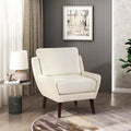 TUYOHW Accent Chair,Lounge Armchair with Chenille Upholstery,Reversible Cushion,Solid Wood Legs,Sofa Chair for Living Room,Bedroom,Office