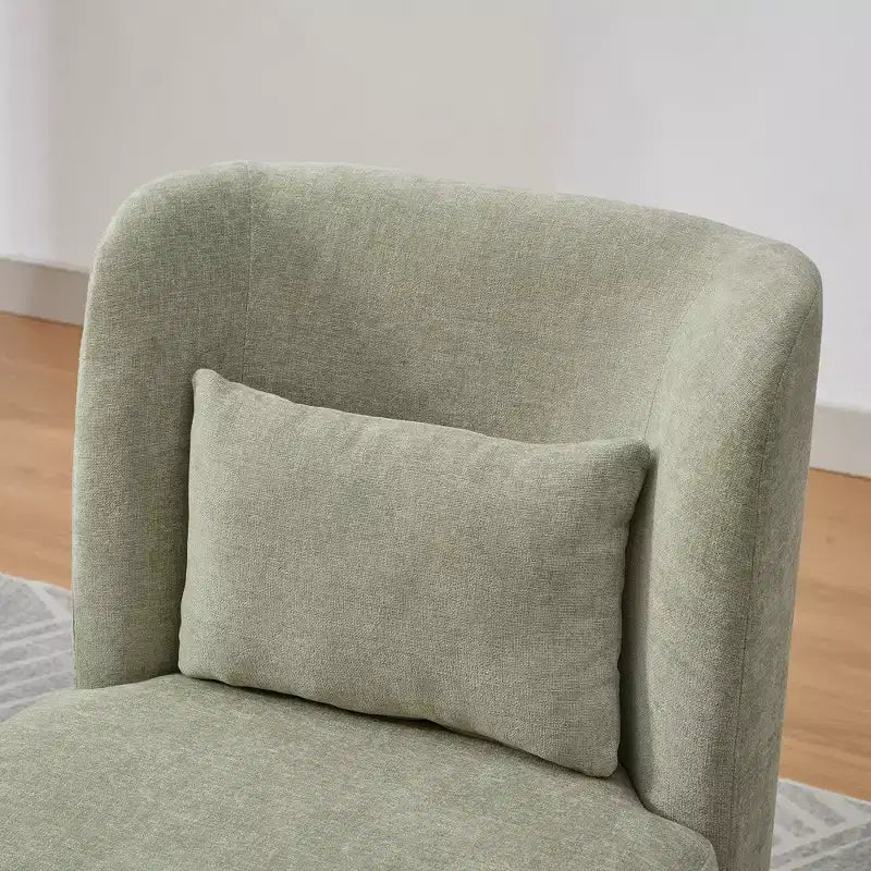 TUYOHW 25.2 Fauteuil pivotant moderne en chenille, Fauteuil avec coussin, Coussin à ressorts ensachés, Piètement en métal, Fauteuil d'appoint sans accoudoirs pour salon, bureau, salle de détente