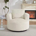 TUYOHW Fauteuil d'appoint pivotant compressible, fauteuil de canapé moderne en peluche avec ressorts ensachés, fauteuil de salon en fausse fourrure pour salon, chambre, bureau